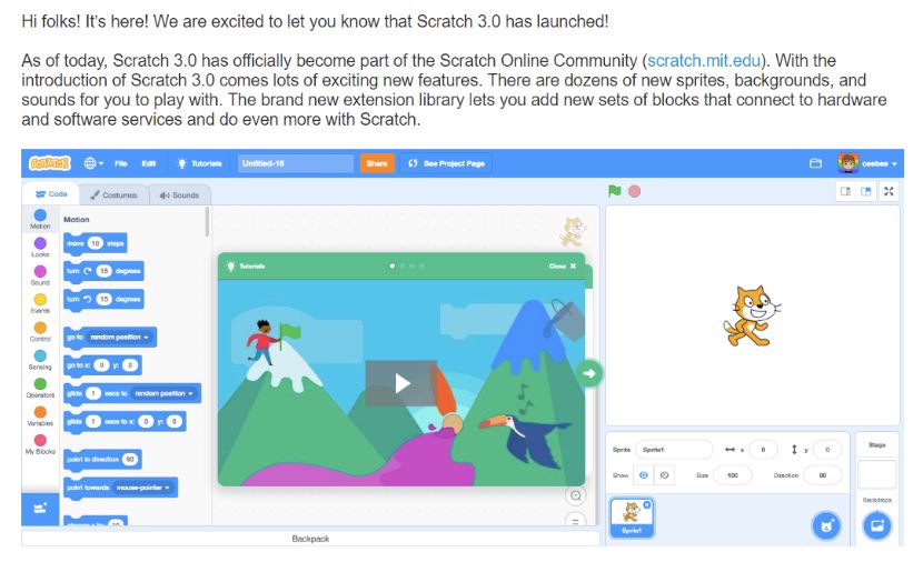 Scratch3.0发布！用它学编程创作，05后个个都是技术流